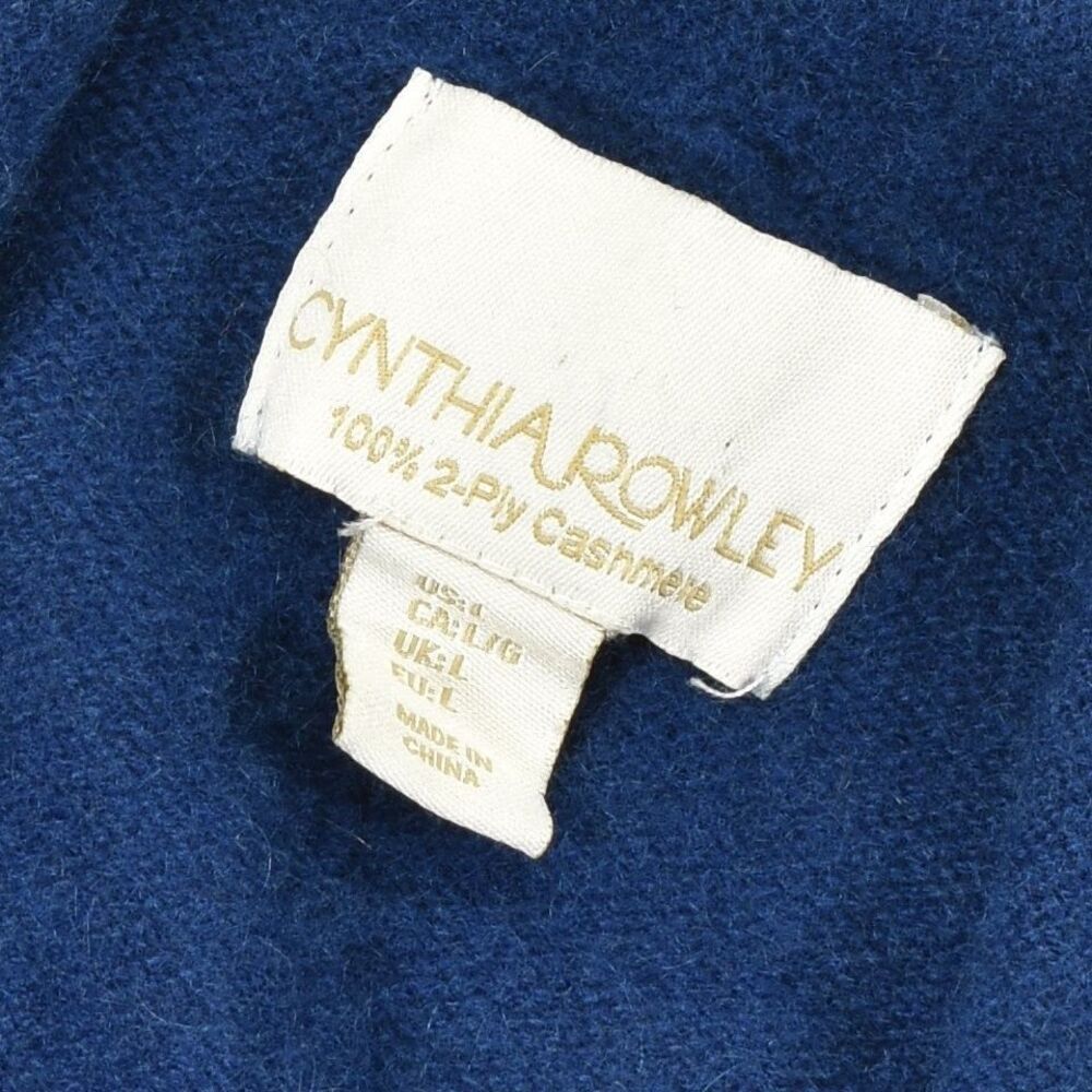 Cynthia Rowley Womens Large Blue 100% 2-Ply Cashmere Open Front Cardigan Sweater - Picture 5 of 7
